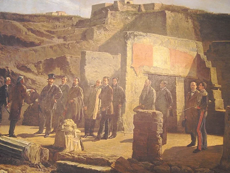 1840-Eugenio Tano - Vittorio Emanuele II visita Ercolano nel 1869 - Museo Archeologico, Napoli